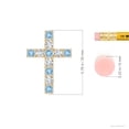 thumbnail image 3 of ANGARA Natural Flat Prong-Set Aquamarine and Diamond Cross Pendant in 14K Yellow Gold for Women (Size-2.5mm) | March Birthstone, Anniversary, Jewelry Gift for Women | Natural Aquamarine Necklace, 3 of 8