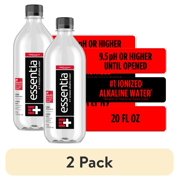 (2 pack) Essentia Ionized Alkaline Water, 9.5 PH until opened, 99.9% Pure, Bottled Water 20 fl oz