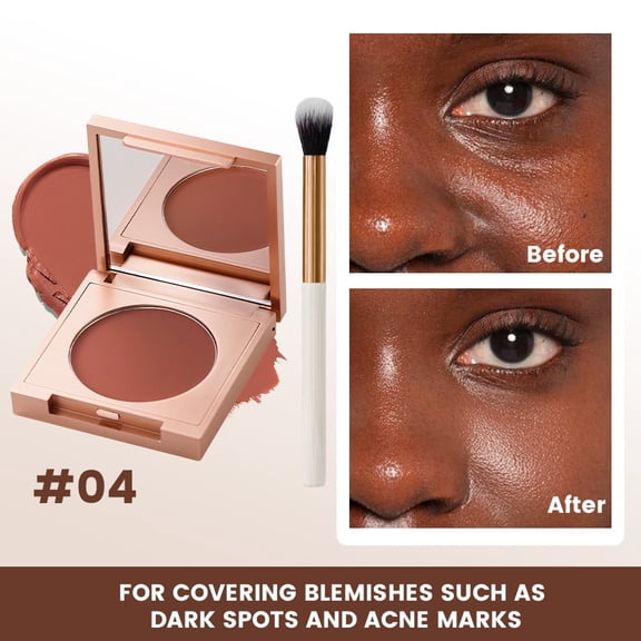 ONLYEOR Concealer Full Coverage kit with Brush, Under Eye Concealer Full Coverage, for Dark Circles Mature Skin Makeup, Waterproof Foundation Color Corrector (04#Red )