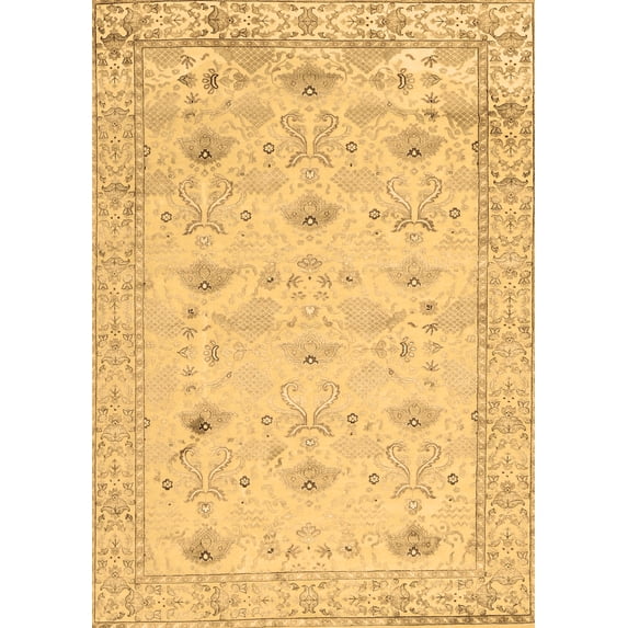Ahgly Company Indoor Rectangle Abstract Brown Contemporary Area Rugs, 5' x 8'