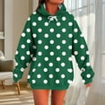 thumbnail image 2 of Htigea Oversized Sweatshirts for Women Cute Print Long Sleeve Hoodies Drawstring Hooded Pullover Tops Casual Loose Sweatshirt with Pockets Army Green S, 2 of 5
