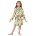 thumbnail image 6 of FORMRS Niños Bathrobe Unisex Hooded Robe Soft Plush Pajamas Sleepwear, Size 2-3T, Floral Animals, 6 of 7