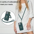 thumbnail image 5 of Designed for iPhone 15 Case Wallet with Card Holder for Women Girls, Crossbody Case with Lanyard Strap, Protective PU Leather Purse Case with Ring Holder Stand for iPhone 15 - Green, 5 of 7