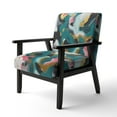 thumbnail image 3 of Designart "Abstract Serenity in Turquoise and Pink I" Turquoise Geometric Shapes In Harmony Upholstered Accent Chair - Modern Arm Chair For Bedroom, 3 of 5