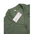 thumbnail image 5 of COOFANDY Mens Hawaiian Shirt Short Sleeve Buttoon Down Shirts Casual Tropical Floral Summer Linen Shirts Army Green XXXL, 5 of 5