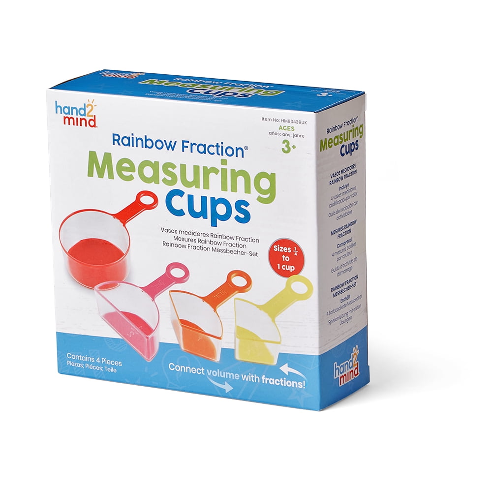 hand2mind Rainbow Fraction Measuring Cups 9pc