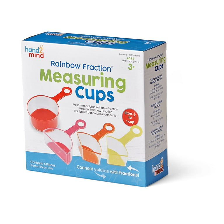 hand2mind Rainbow Fraction Measuring Cups (Set of 4), Mathematics &  Counting Toys 