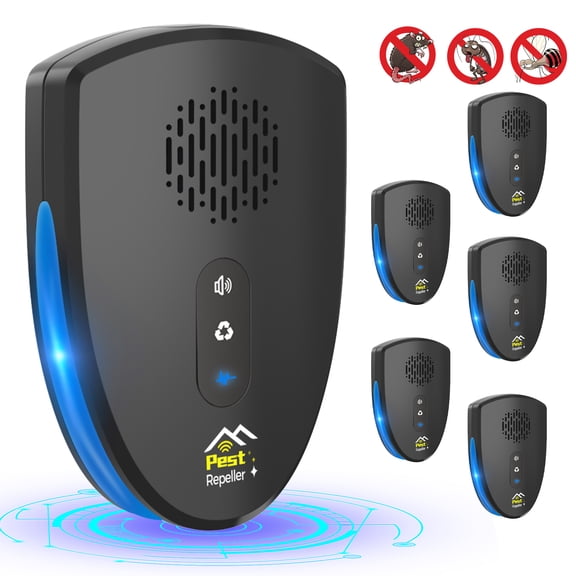 Ultrasonic Pest Repeller Indoor,6 Packs Mice Repellent For House,Silent  Insect Pest Repellent Ultrasonic Plug In With 3 Modes,Electronic Rodent Repellent Indoor Ultrasonic For Attic Garage Basement