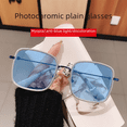 thumbnail image 2 of Gafas fotosensibles que cambian de color, espejo plano con marco grande azul cielo y montura de gafas para miopía con luz anti-azul, 2 of 6