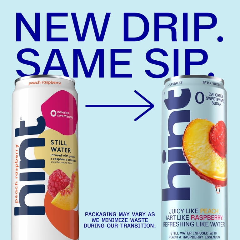 Hint Peach Raspberry Flavored Water Cans, 12 fl oz, 12 Pack photo 4