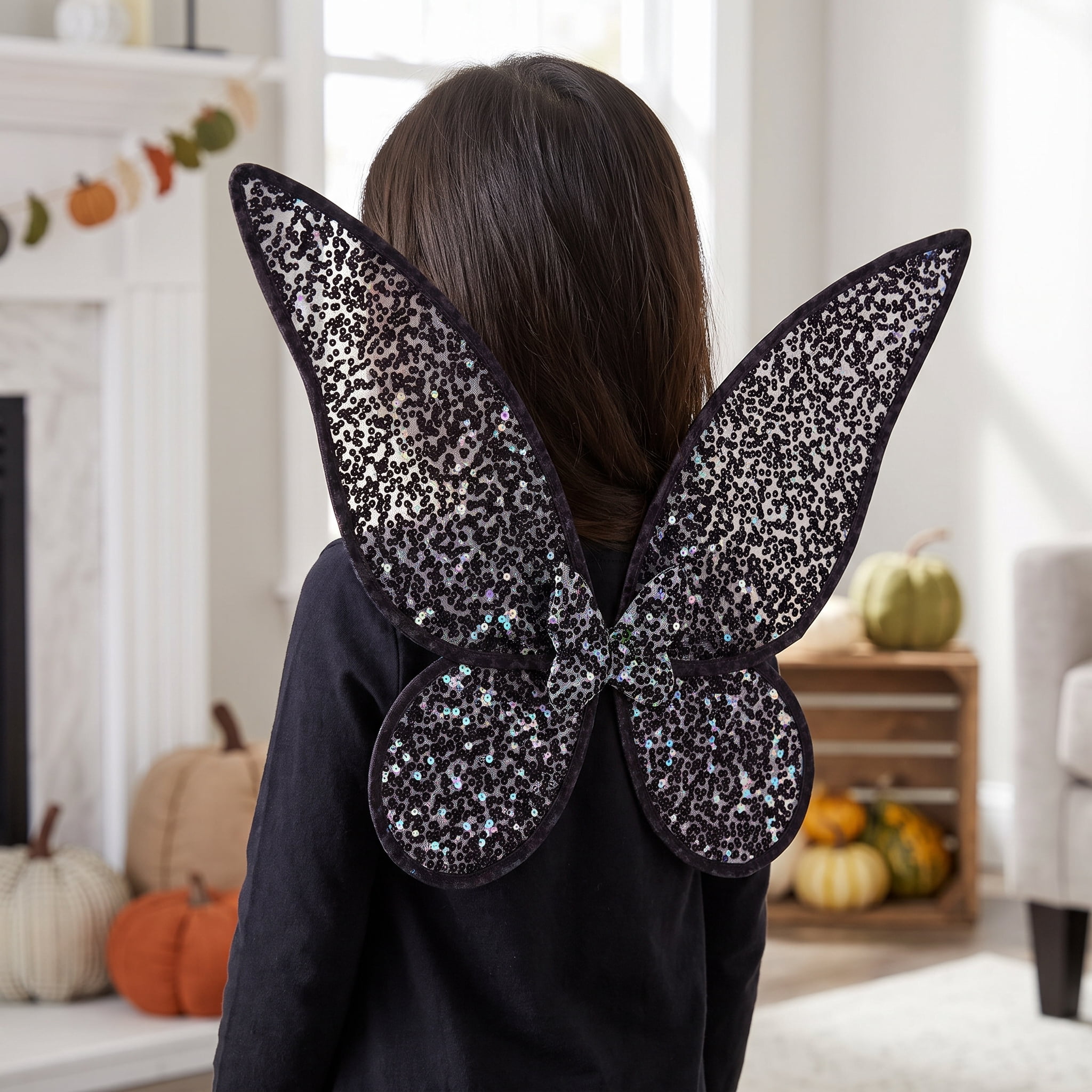 Sparkly Wings Costume Accessory for Children, Black, Halloween by Way To Celebrate