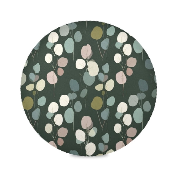 Round Placemat Heat Resistant & Wrinkle-Free Dining Table Decor Placemat For Home & Weddings Dark Green Background