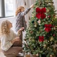 thumbnail image 4 of 1 lazo grande de Navidad para decoración, lazo de terciopelo rojo para corona navideña, adornos colgantes para árbol de Navidad, lazo para el hogar, Navidad, 4 of 5