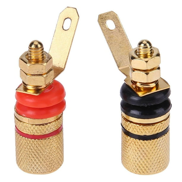 Tmvgtek 2 Uds. De Terminales De Postes De Unión De Altavoz Chapados En Oro, Enchufes De 4Mm Para Conector Banana