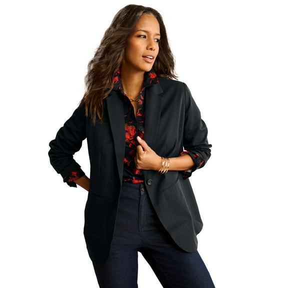 Roaman's Women's Plus Size Relaxed Boyfriend Blazer