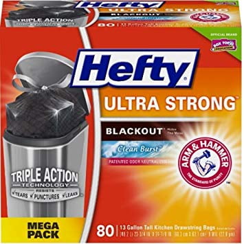 Hefty Strong Tall Kitchen Trash Bags White Unscented 120 Count 13 Gallon 