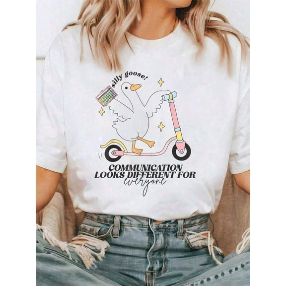 Women Cotton Tshirt Speech Therapy Speech Language Pathologist SLP Silly Goose T-Shirt Comfort Tshirt Women