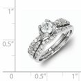 thumbnail image 2 of 925 Sterling Silver 2 Piece Cubic Zirconia Cz Wedding Set Ring Fancy Engagement, 2 of 6