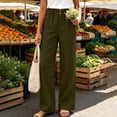 thumbnail image 4 of Womens Elastic Waist Wide Leg Pants with Pockets Solid Color Loose Casual Office Commute Trouses XL, 4 of 6