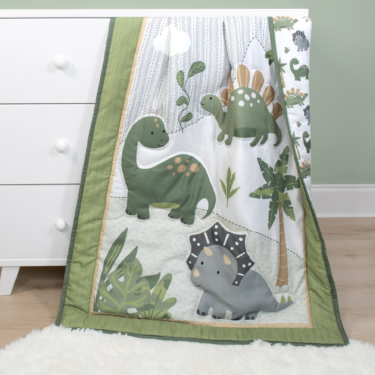 The Peanutshell Butterfly Song Baby Crib Bedding Set and Stuffie Plush Toy, 4-Piece Set