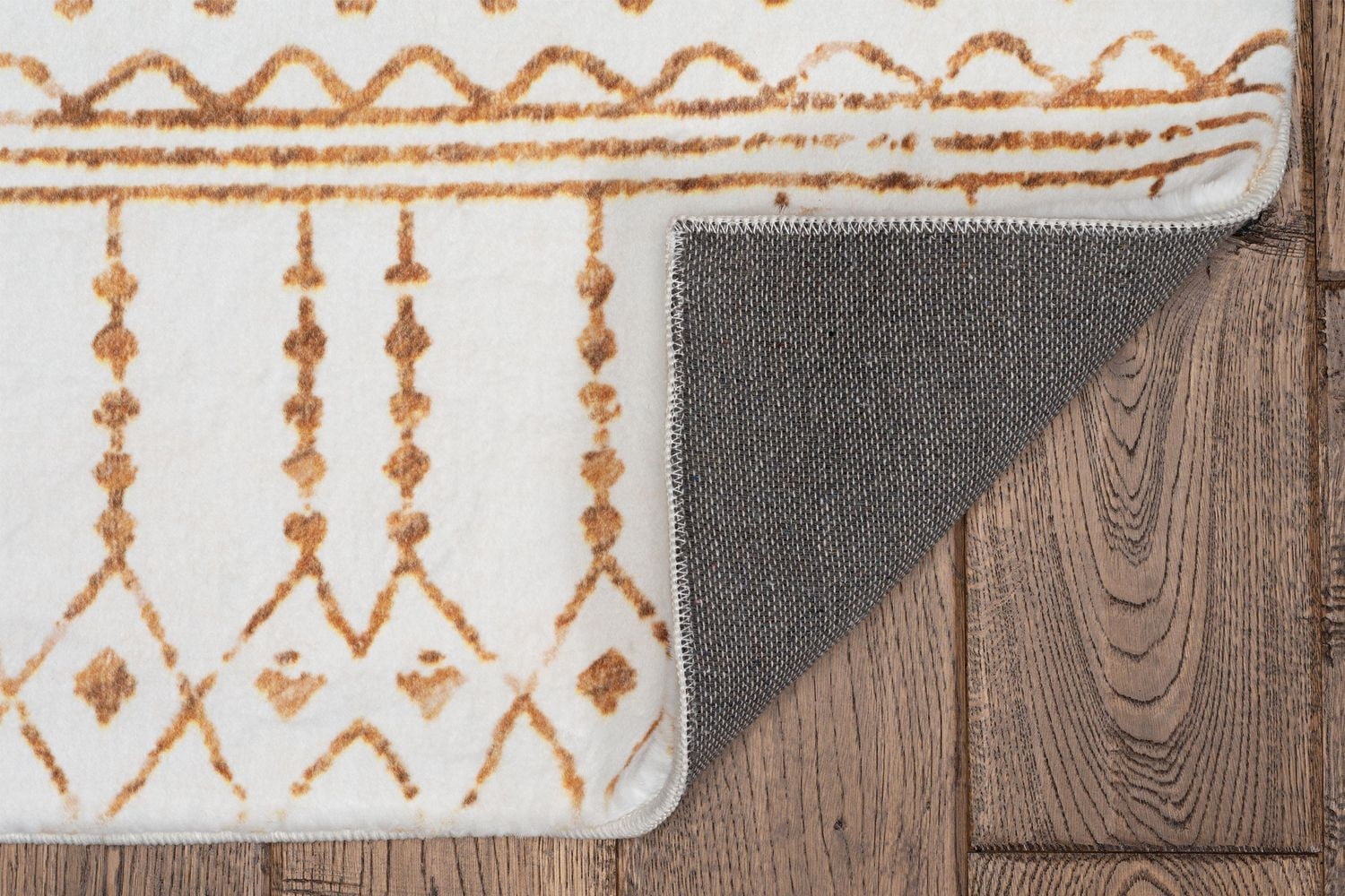 Motif Printed Faux Rabbit Minear Ivory & Gold 5 ft. x 7 ft. Area Rug