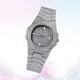 thumbnail image 2 of EeaseMX Reloj de pulsera de circonita para hombre, reloj de diamantes de imitación, reloj de cuarzo de moda, reloj de pulsera de hip hop plateado, 2 of 7