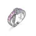 thumbnail image 3 of Womens Cross Ring Zircon Inlaid Copper Jewelry Electroplated White Gold Plated Fashion Statement Gift For Her, 3 of 10
