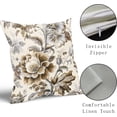 thumbnail image 5 of Chinoiserie Pillow Cover 20x20 Inch Brown Vintage Flower Throw Pillow Covers Spring Summer Floral Outdoor Pillow Cases Cotton Linen Cushion Covers for Couch Sofa Bedroom Chinoiserie Decor (Pack of 2), 5 of 6