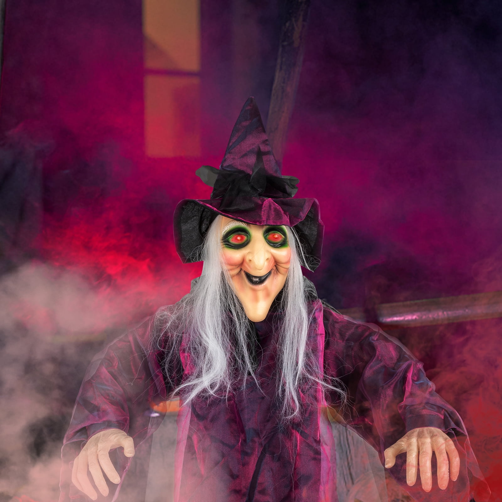Astoutdoor 71 in Life Size Hanging Witch Talking Halloween Decoration