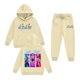 thumbnail image 1 of Pop cazadora para niña Hooded Sweatshirt Set,Soft Streetwear Pullover,Cute Long Sleeve Hoodie for Fall Winter （Beige）, 1 of 2