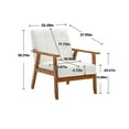 thumbnail image 7 of Mid-Century Modern Accent Chairs, Arm Chair with Solid Wood Armrest and Feet, Retro Linen Leisure Chair Side Chair, Comfy Lounge Chair Reading Chair for Living Room, Bedroom (Beige), 7 of 7