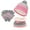 Pink, variant on 3 Pcs Kids Winter Gloves Hat Scarf Mitten , Unisex Kids Winter Knitted Set Thick Woolen Lining Cuffed Knitted Hat Circle Scarf Full Finger Gloves for Boys Girls - Pink