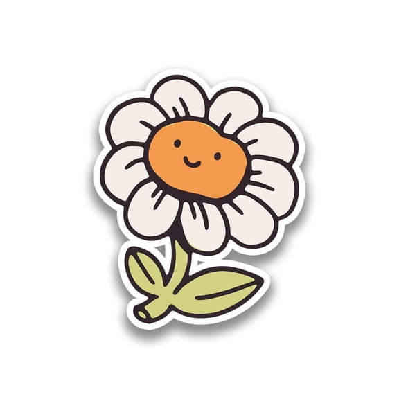 Cute Daisy Buddy Sticker -Smartprints Designs, Vinyl Sticker
