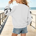 thumbnail image 5 of jobturf Girls Crewneck Sweatshirt Cute Black Bow Decor Long Sleeve Pullover Tops Holiday Party Fleece&nbsp;Lined Sweatshirts for Kids 110, 5 of 7