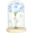 thumbnail image 7 of Glass Dome Cover 4.72x7.87 Inch Cloche Bell Jar Terrarium with Wood Base Decorative Display Dome Case for Plants Flower Christmas Display Decoration Cornsilk, 7 of 7