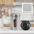 thumbnail image 4 of Kitchen Canister Set 3 Piece Stainless Steel Coffee Tea Sugar Clear with Glass Viewing Window & Airtight Lids for Kitchen, 4 of 4
