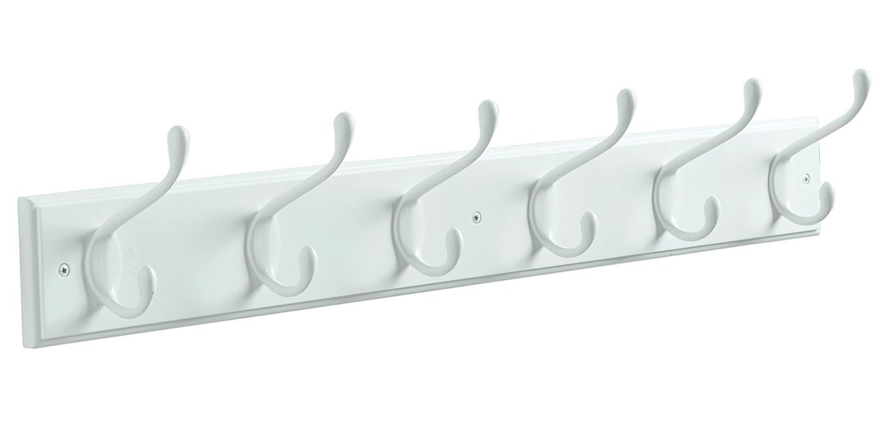 27 in (686 mm) 6 Hook White/White Hook Rack