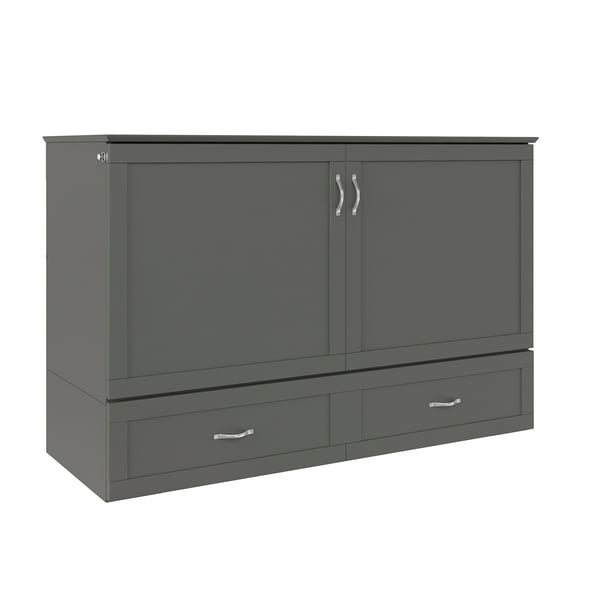 Hamilton Murphy Bed Chest Queen Grey With Charging Station Walmart Com Walmart Com