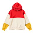 thumbnail image 3 of Abcomgle Girls Hoodies Size 7-8 Long Sleeve Colorblock Patchwork Teen Sweatshirts Crewneck Y2k Top Winter Casual Hooded Sweaters for Teens with Pocket, 3 of 5