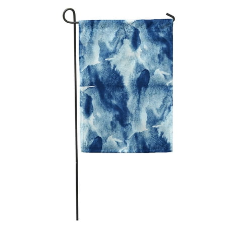 SIDONKU Colorful Pattern Paint Blue Water Abstract Waves Watercolor Sea Hand Watercolour Garden Flag Decorative Flag House Banner 12x18 inch