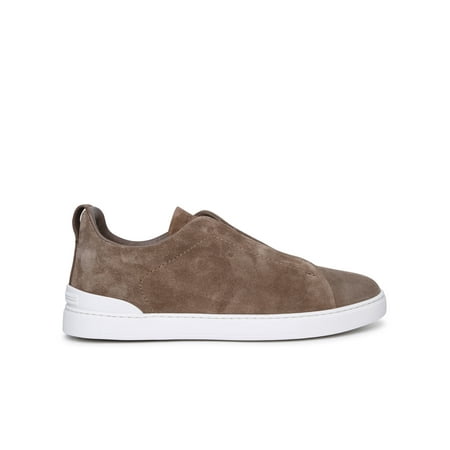 

Zegna Man Zegna Triple Stitch Brown Leather Sneakers