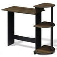 thumbnail image 3 of Furinno Compact Computer Desk with Shelves, Columbia Walnut/Black, 11181CWN/BK, 3 of 7
