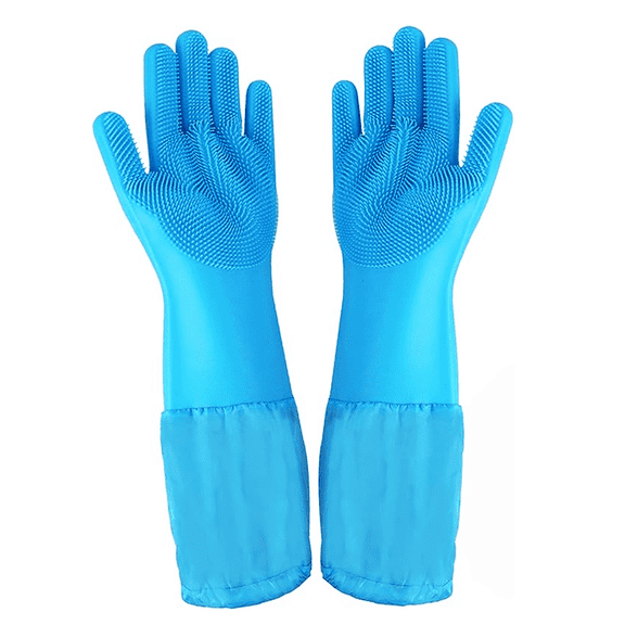 ​​Multipurpose  Pet Grooming Mittens | Silicone Bathing, Massage  Gloves for Dogs & Cats​​ | ​​Multipurpose Long Gloves | Safe for More than One Cleaning Scenarios.
