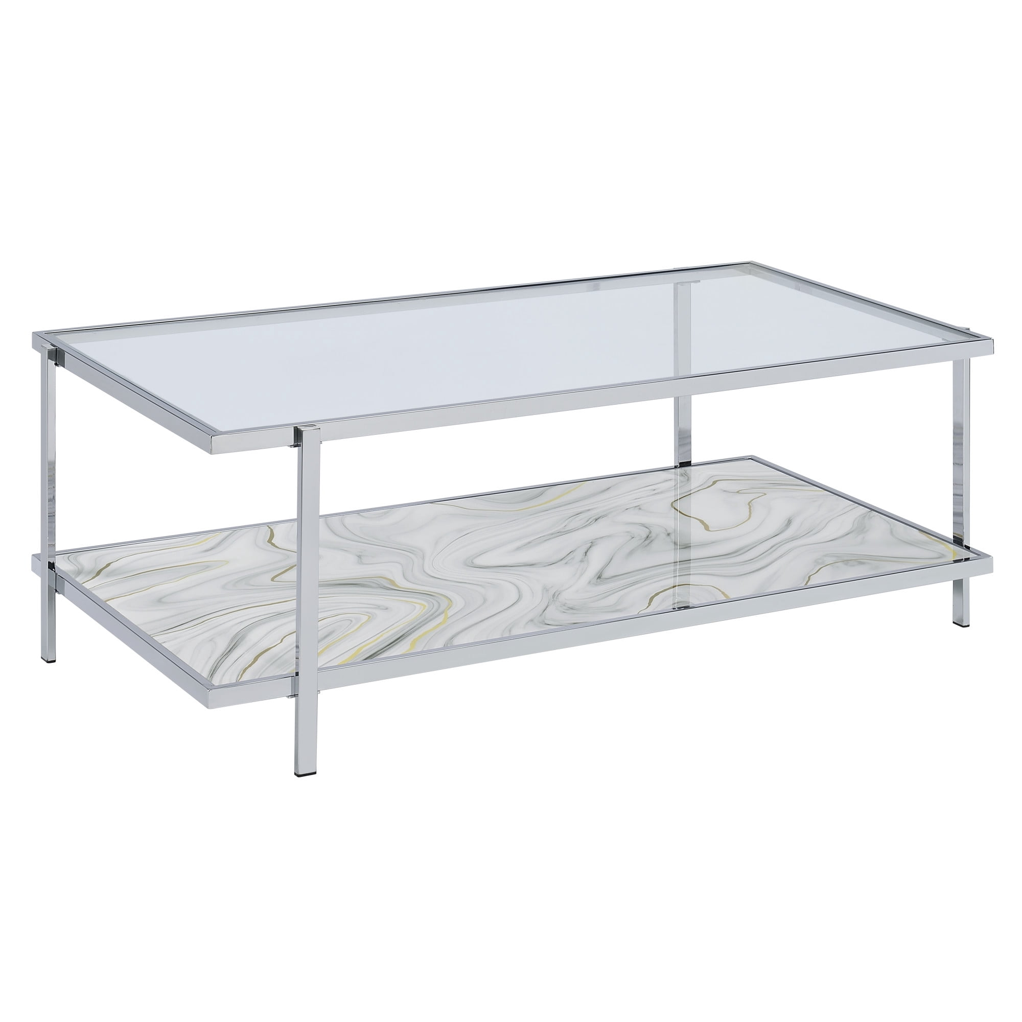 Steve Silver Mika Contemporary 50" Rectangle Coffee Table, Silver