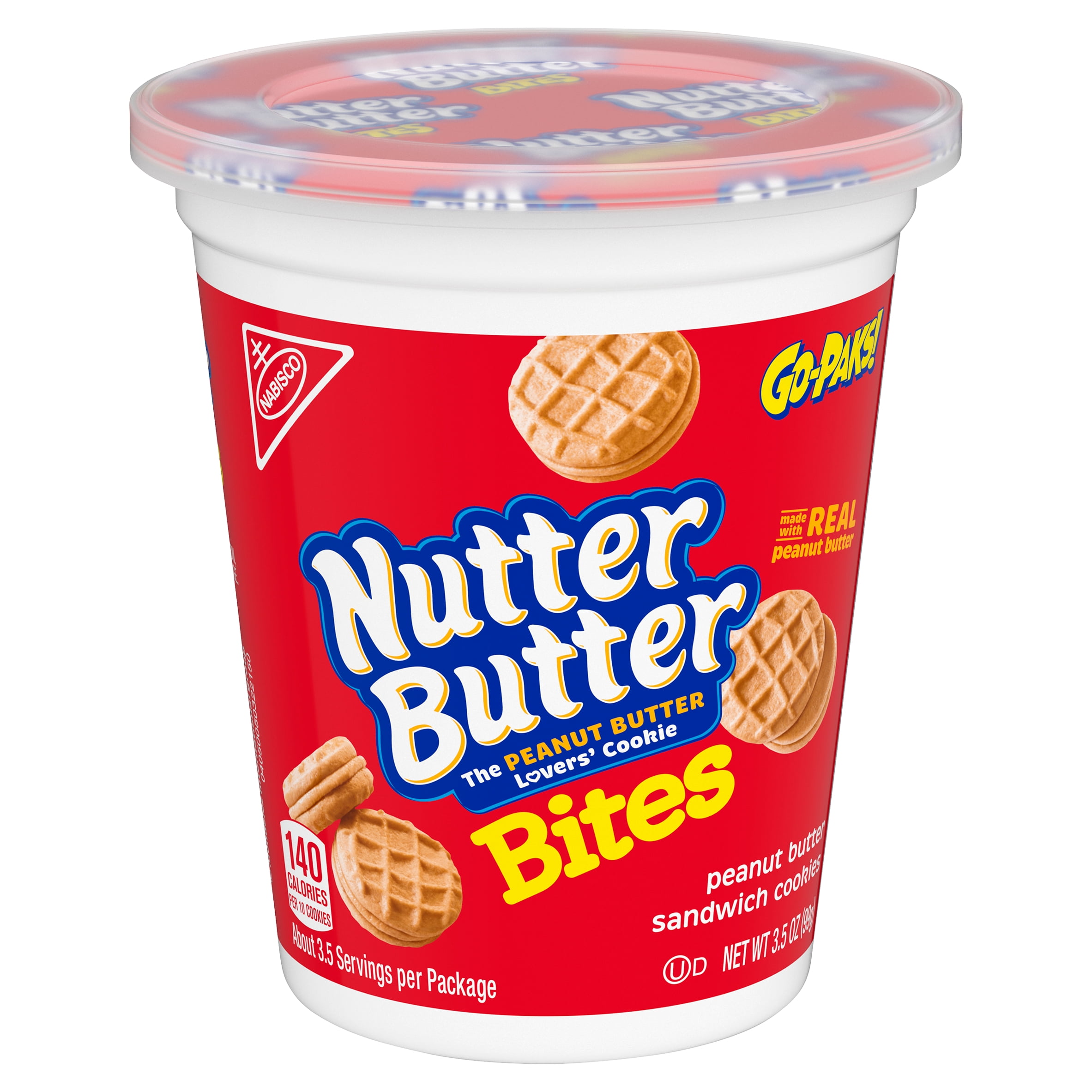 Nutter Butter Bites Peanut Butter Sandwich Cookies, 3.5 oz GoPak