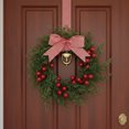 thumbnail image 3 of Yucurem Mini Christmas Wreaths for Kitchen Cabinet, 10 Inch Small Christmas Hanging Artificial Garlands with Ribbon for Front Door Window Door Fireplace Decor, 3 of 7