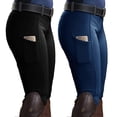 thumbnail image 3 of Fianao Women's Solid Color Equestrian Pants with Pockets & Hip Lift for Horse Riding, 3 of 4