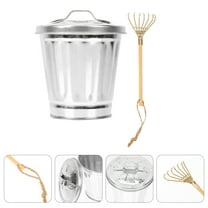 HEMOTON Table Trash Can Retro Decor Small Garbage with Lid Cans Golden