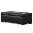 thumbnail image 3 of Gabbie 48 inch Wide Rectangular Storage Ottoman in Midnight Black PU Vegan Leather, 3 of 13