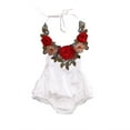 thumbnail image 2 of xiaxaixu Bébé Filles 3D Floral Romper Combinaison Sans Manches, 0-3 Ans, 2 of 7